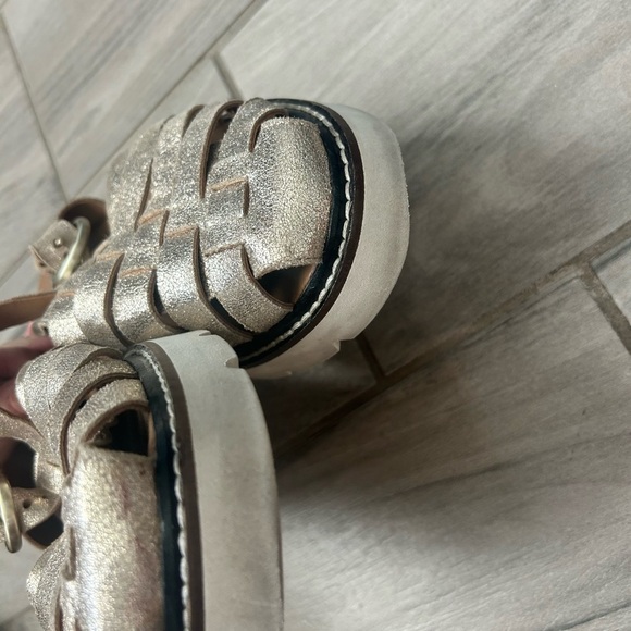 Anthropologie Metallic Gold Sandals size 8.5 MN - Picture 5 of 7